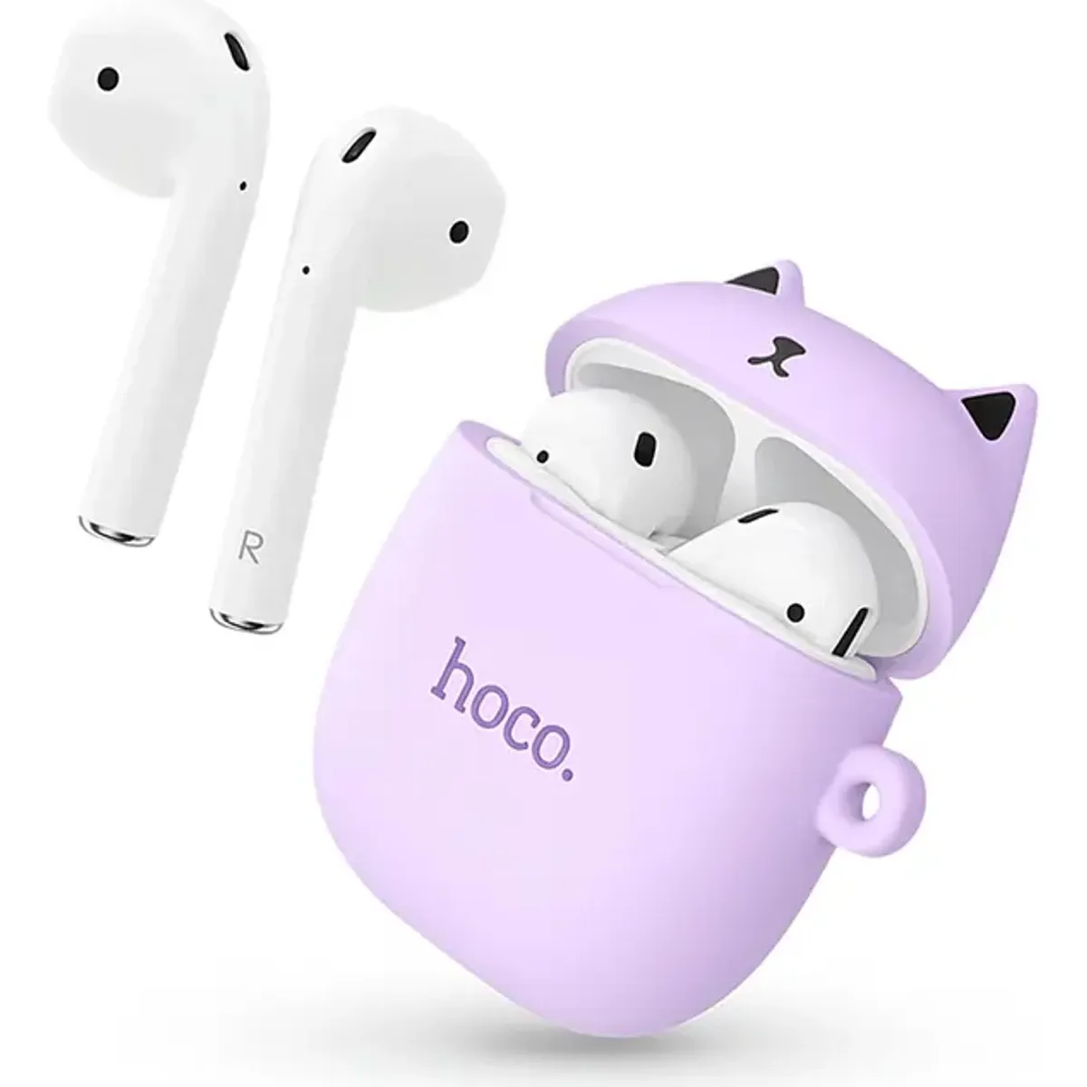 GENERICO - Audífonos Inalámbricos Con Funda de Gato Hoco Ew45 Lila