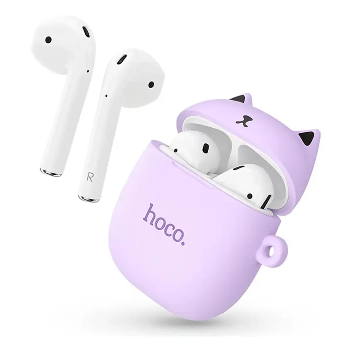 GENERICO - Audífonos Inalámbricos Con Funda de Gato Hoco Ew45 Lila