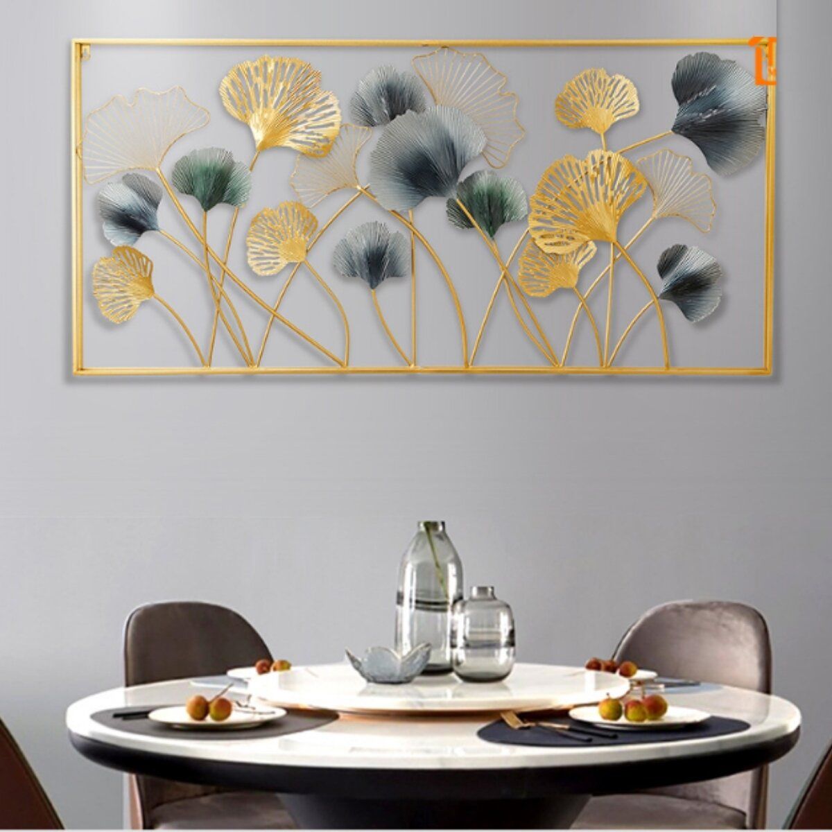 GENERICO - Cuadro Decorativo Hojas De Metal Oro Ankara A5023