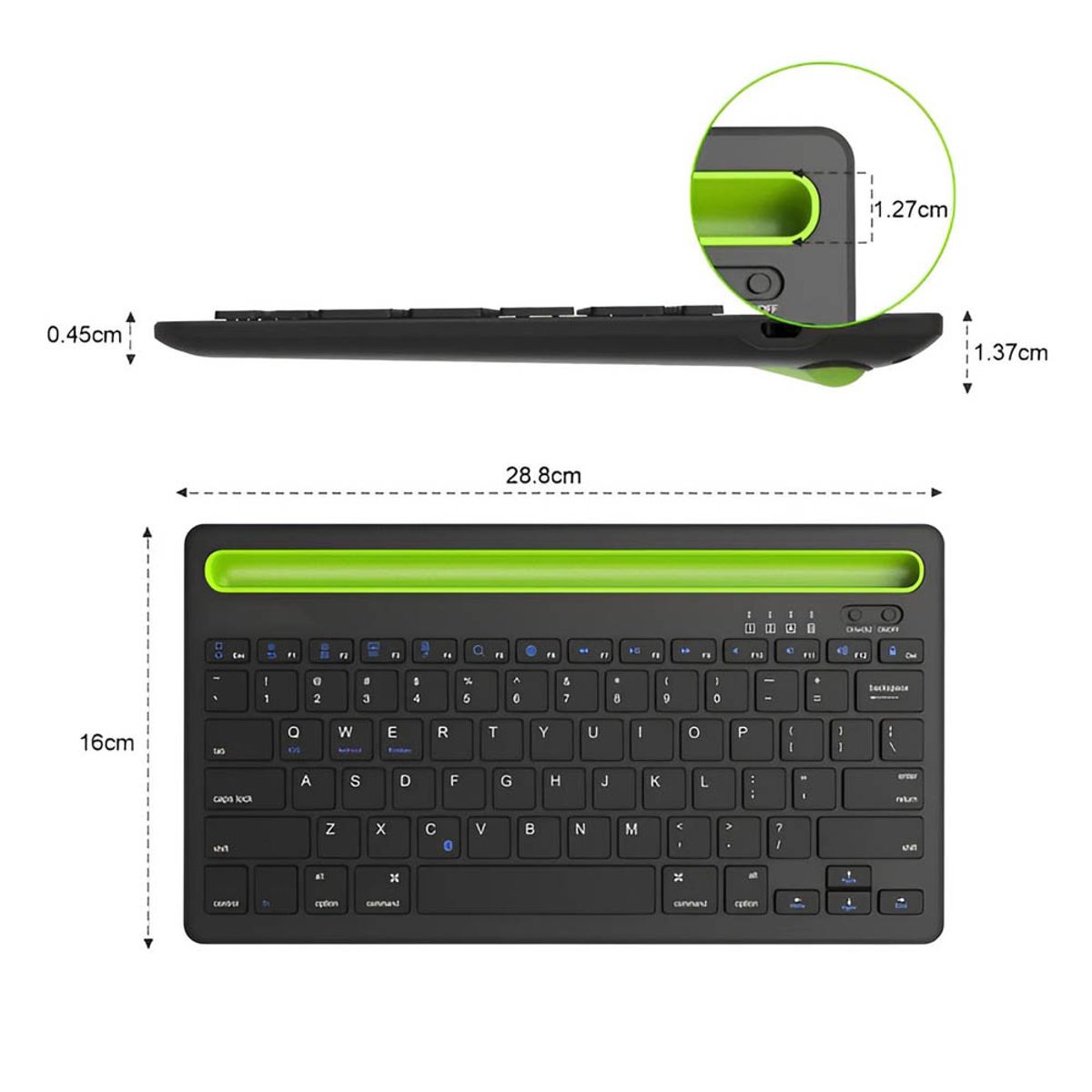 EON - Teclado Bluetooth Inalámbrico Recargable para Tablet y Celular