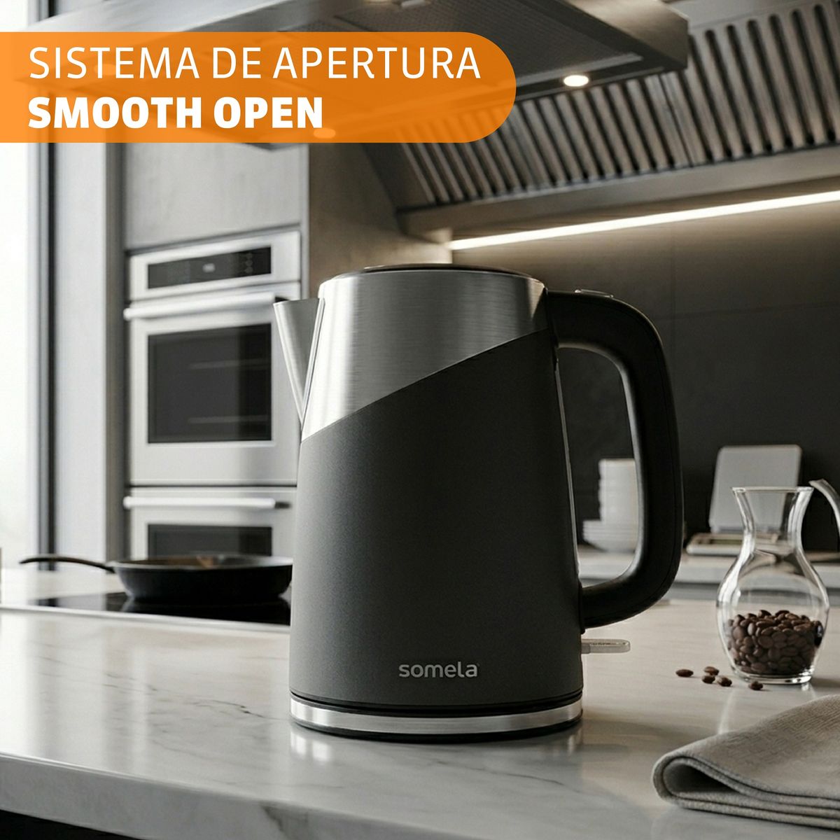 SOMELA - Hervidor Somela HE1300 Negro 1,7 Lts