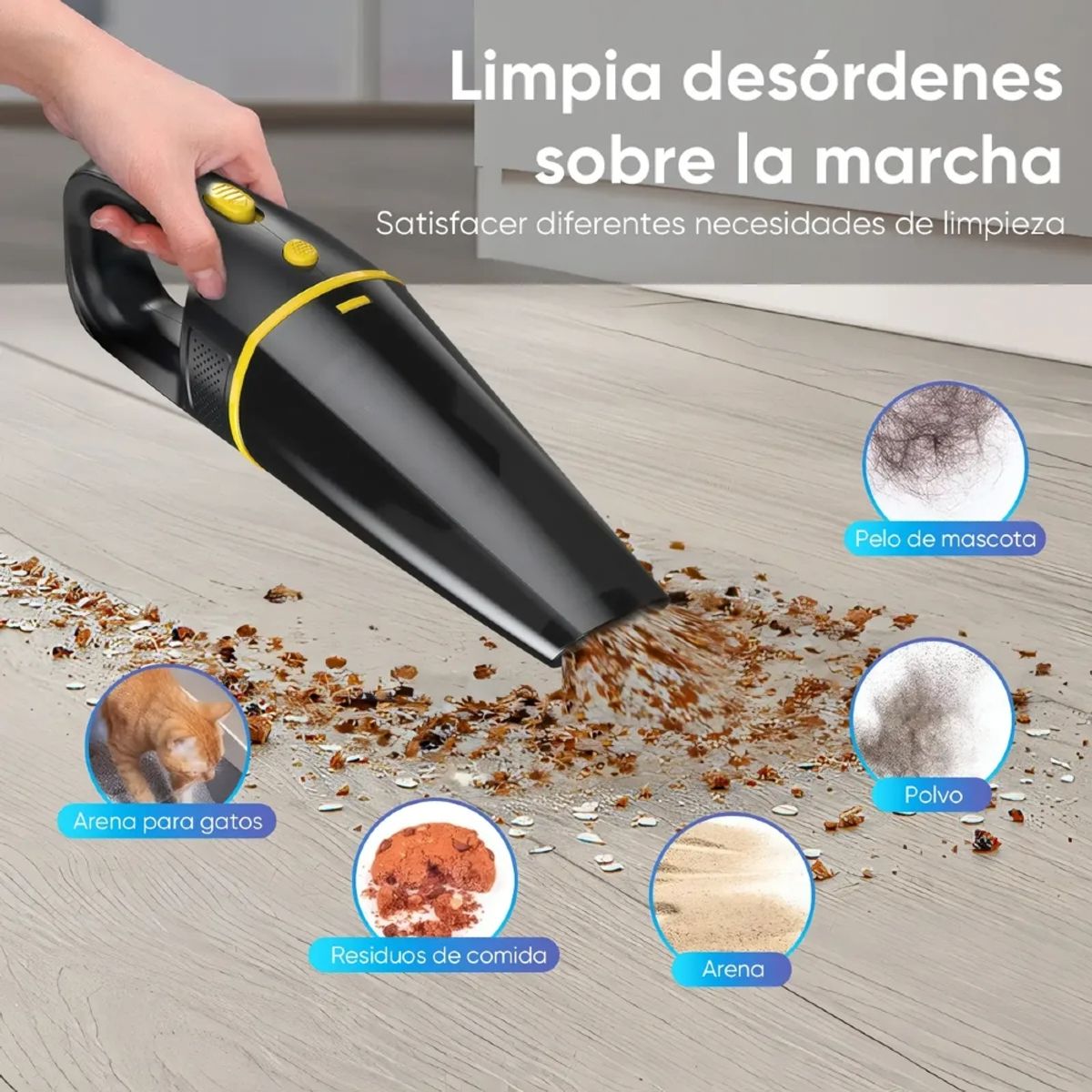 IRM - Aspiradora Para Auto 12v 120w Con Accesorios Limpieza Portatil Succion Potente Smart FIGOIMPORT