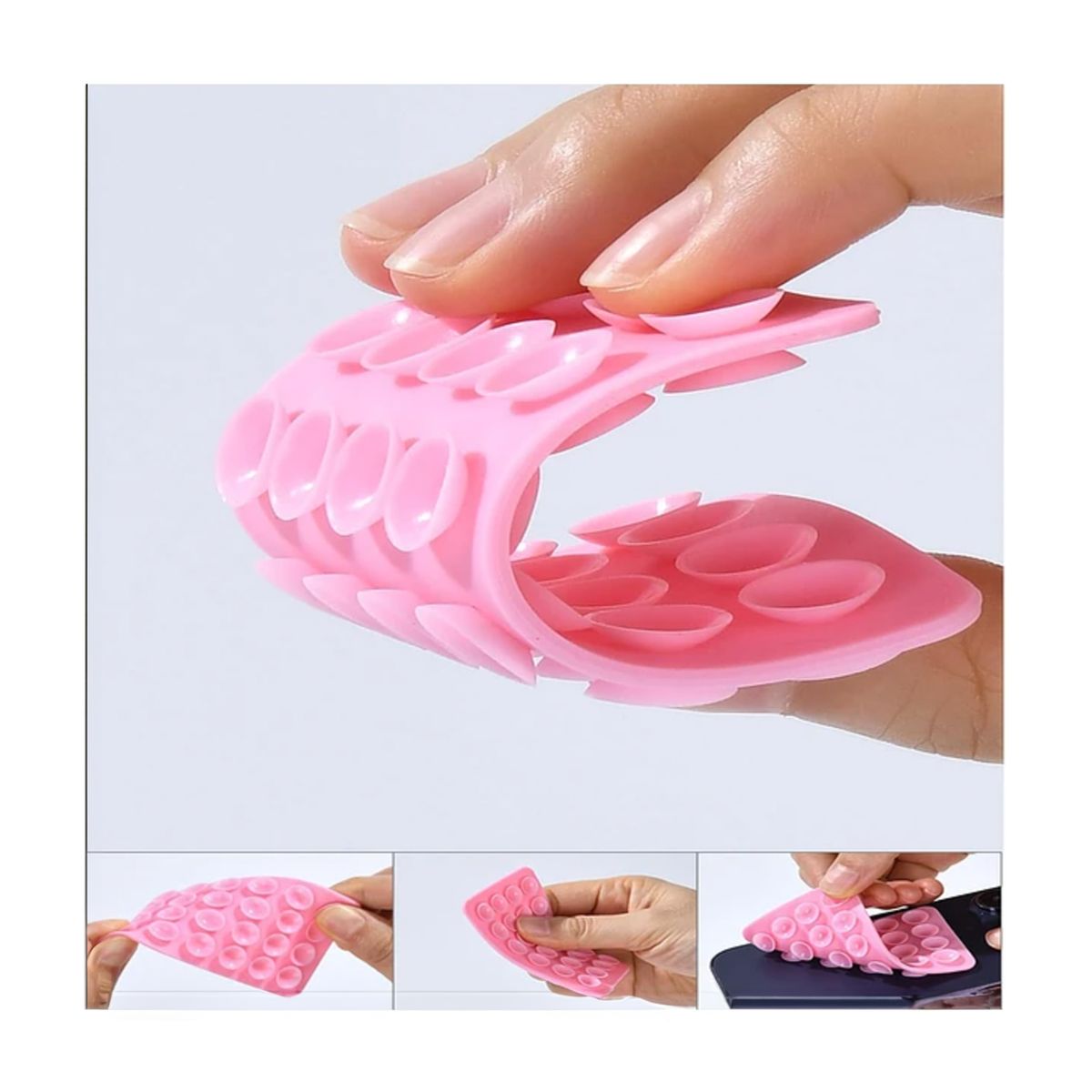 JOIGO - Soporte De Silicona Con Ventosa Doble Para Carcasa / Celular Gold Rose