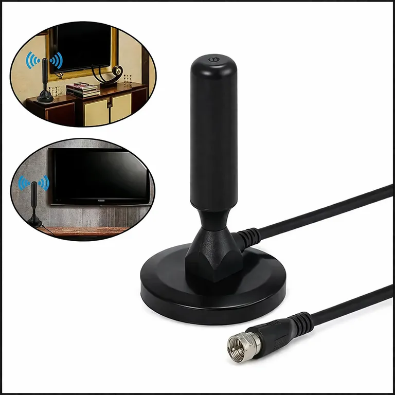 DYNAMOSTRONG CL Antena TV Digital Interior Alta Señal Con Base Magnética
