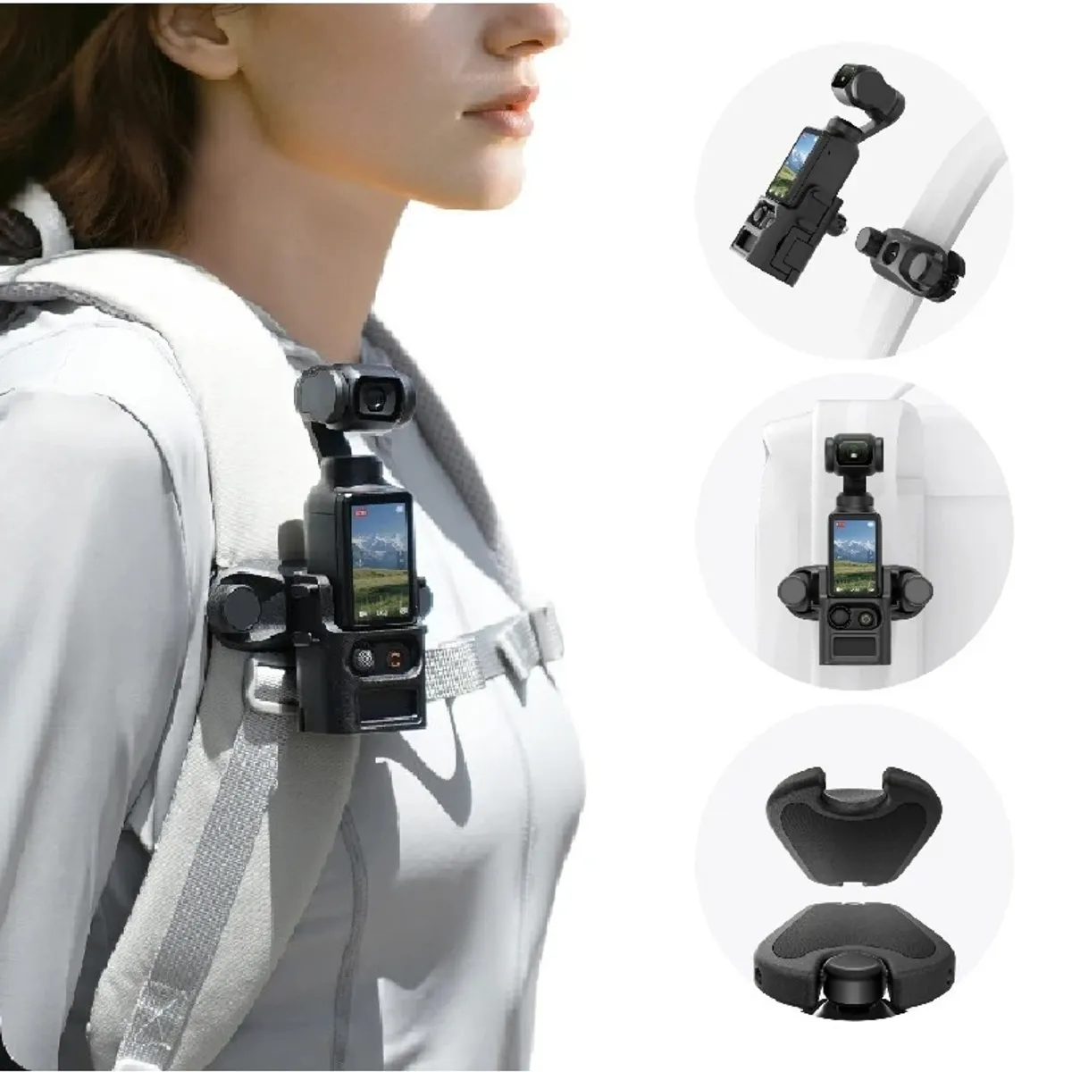 TELESIN - Soporte Mochila DJI Osmo Pocket 3 y 4 Montaje POV Manos Libres