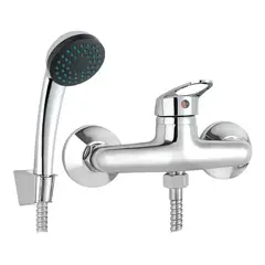 GENERICO - Monomando de Ducha PMB Cincinnati Cromado con Ducha de Mano y Montaje de Pared BELUG