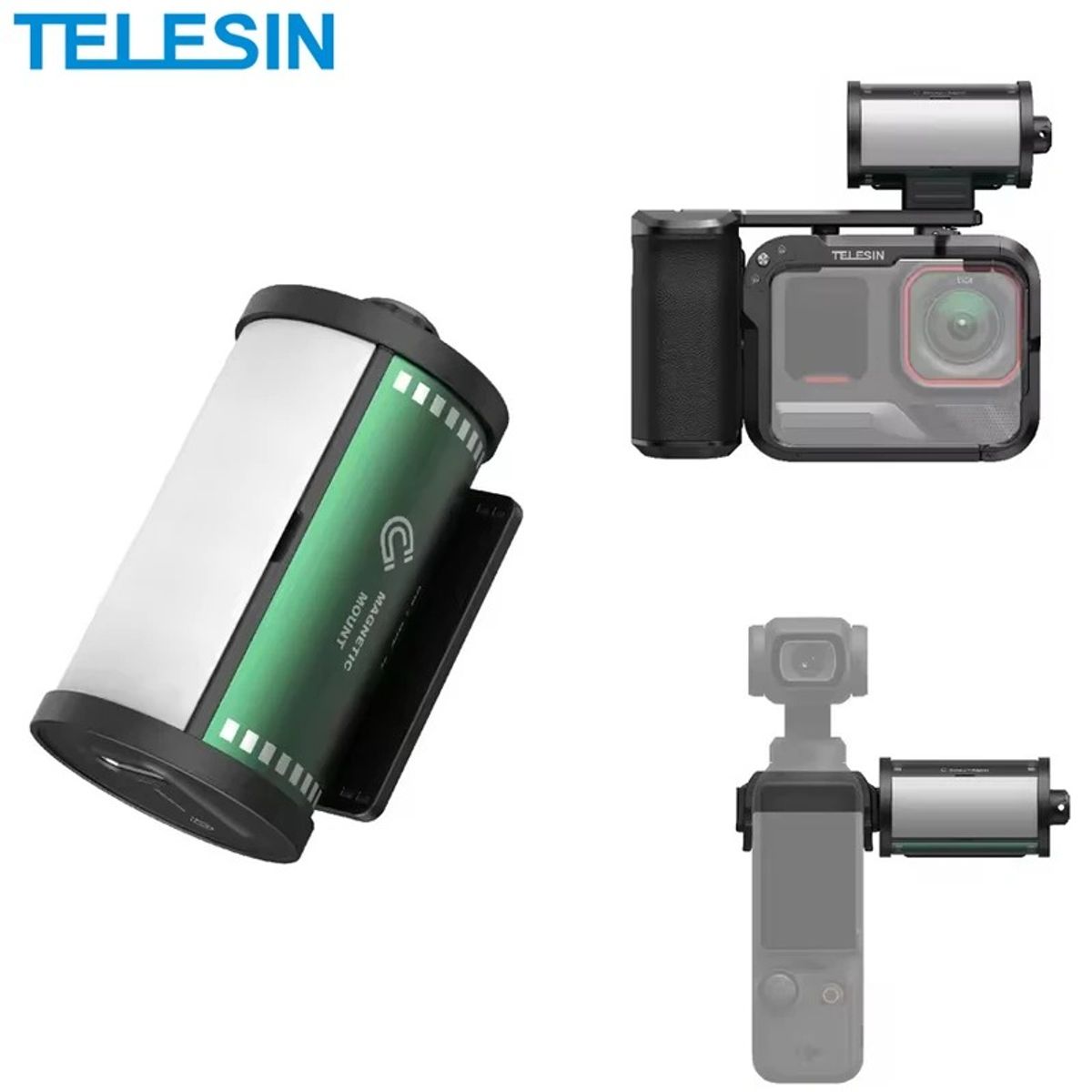 TELESIN - Luz LED MagFilm Cálida Fría Para Cámara y Smartphone Vlog