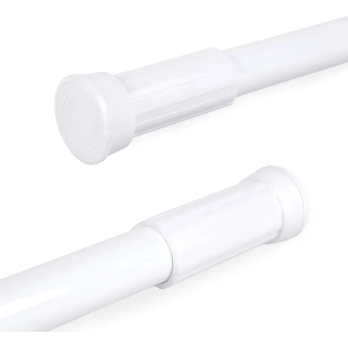 GENERICO - Barra Extensible 110-200 cm Acero Cromado Blanca Ideal Ducha BELUG