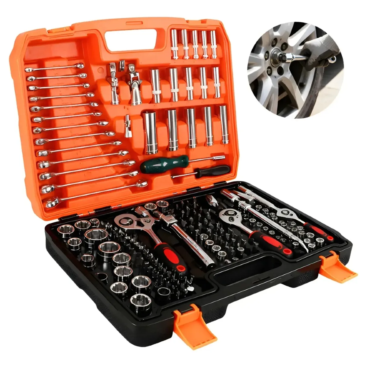 IRM - Dados 216 Pzas Set Caja Herramientas Profesional Ratchet 1/2 3/8 1/4 Maletin Mecanico Top FIGOIMPORT