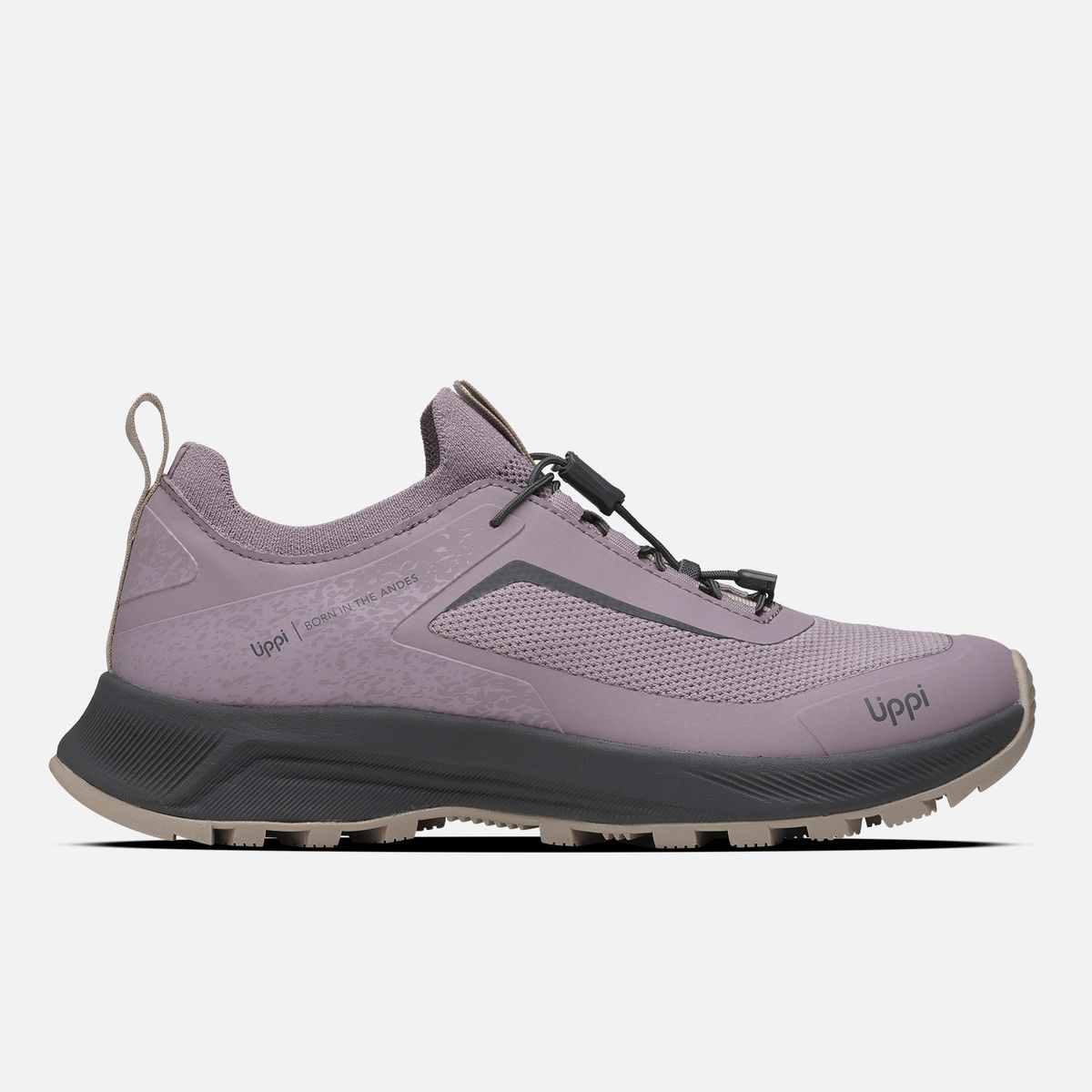 LIPPI - Zapatilla Mujer Light Knit Negro  Malva Lippi