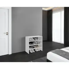 TUHOME - MODULO ZAPATERO Z-72 APILABLE 4 NIVELES BLANCO