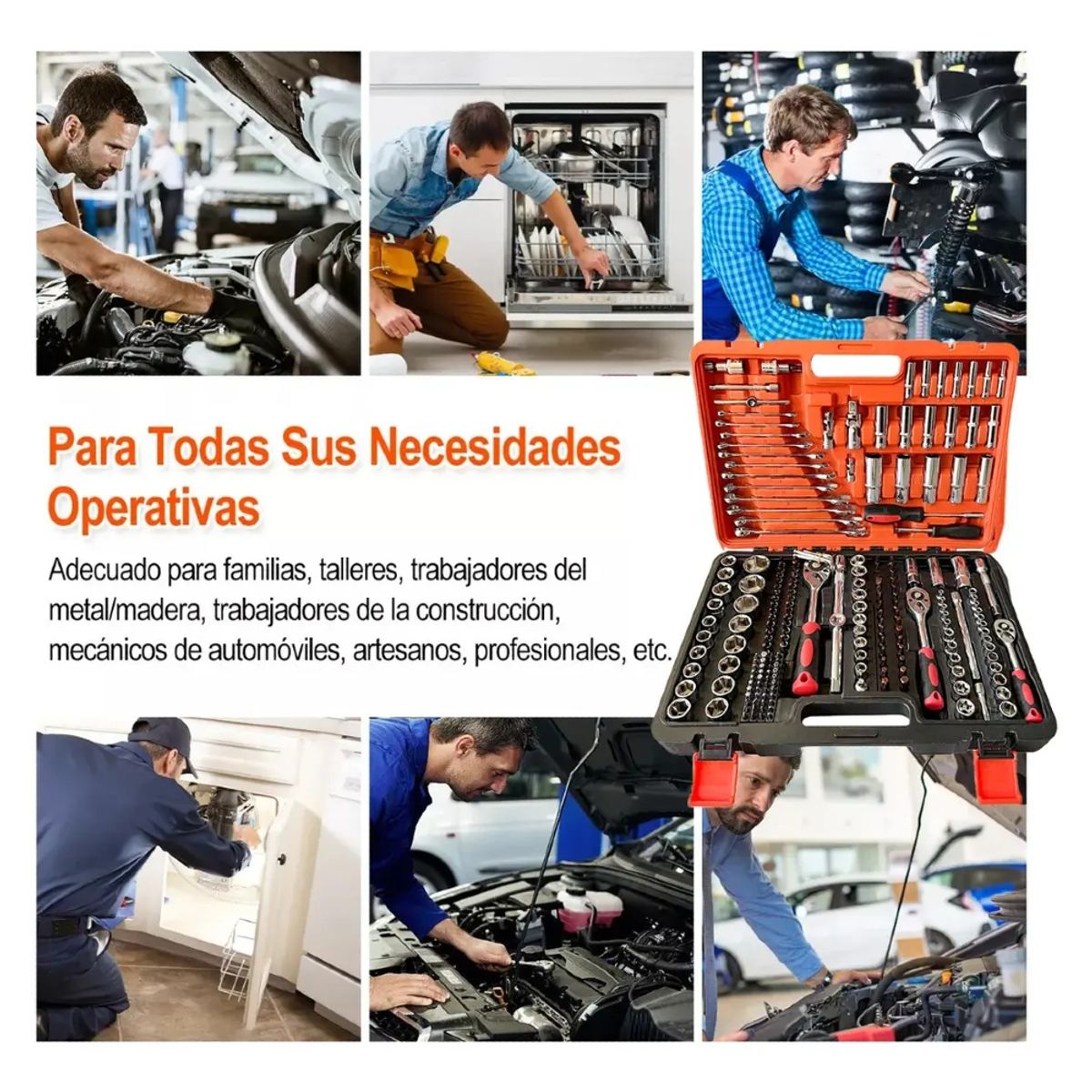 IRM - Herramientas Juego PACK X2 216 Pzas Caja Dados Ratchet 1/2 3/8 1/4 Maletin Profesional FIGOIMPORT