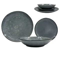 HOMEWELL - Vajilla Loza Stone Grey Set *1