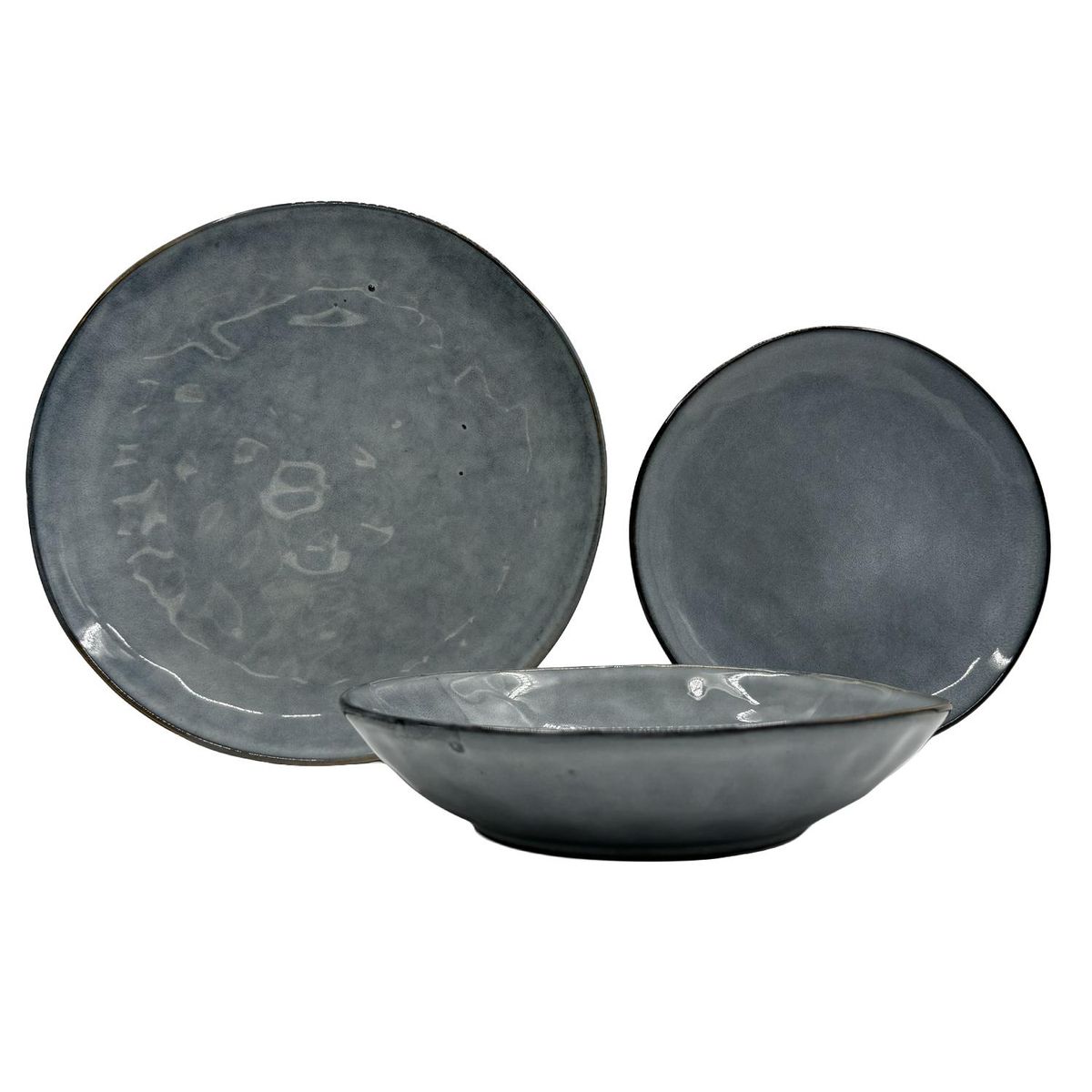 HOMEWELL - Vajilla Loza Stone Grey Set *6