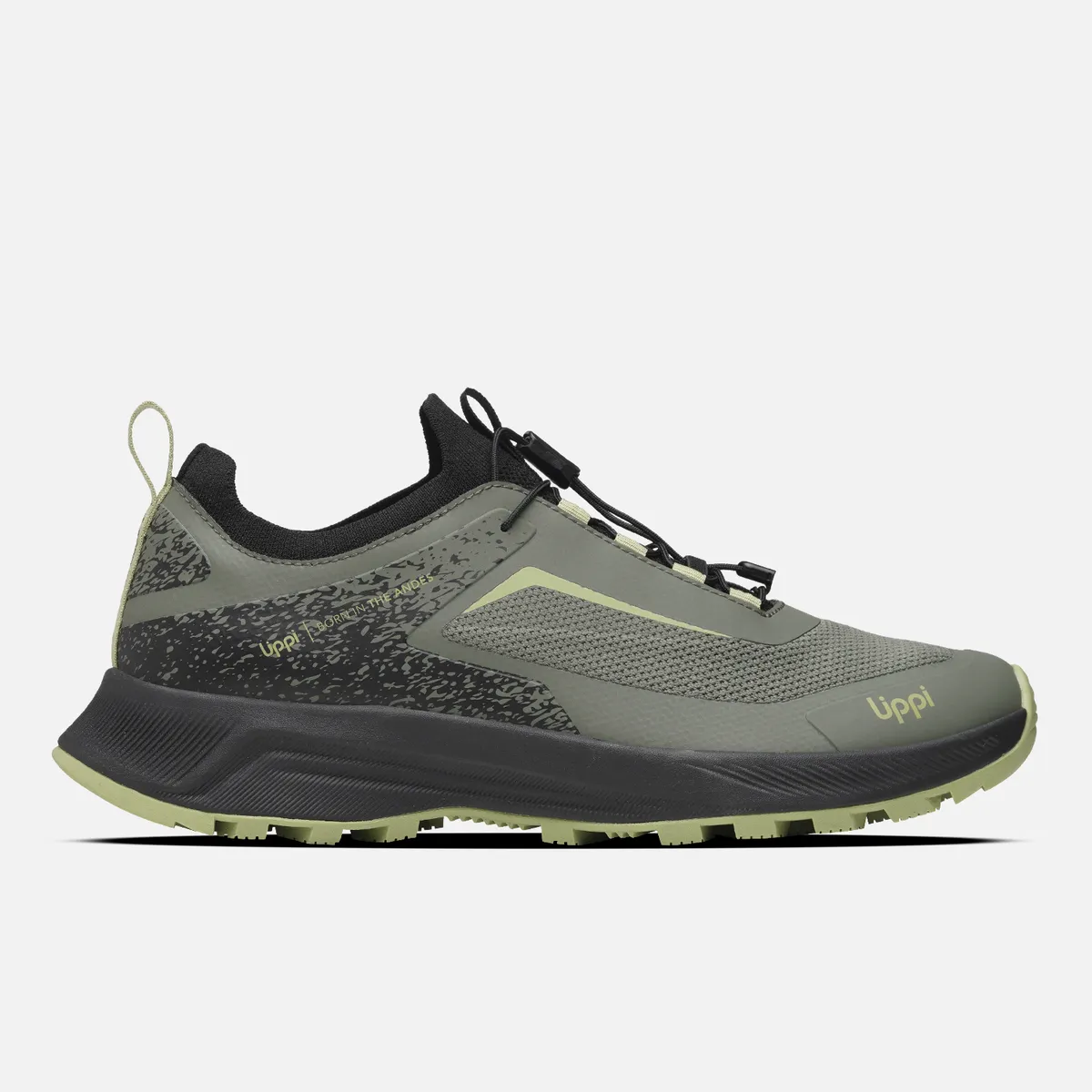 LIPPI - Zapatilla Hombre Light Knit Negro / Verde Lippi