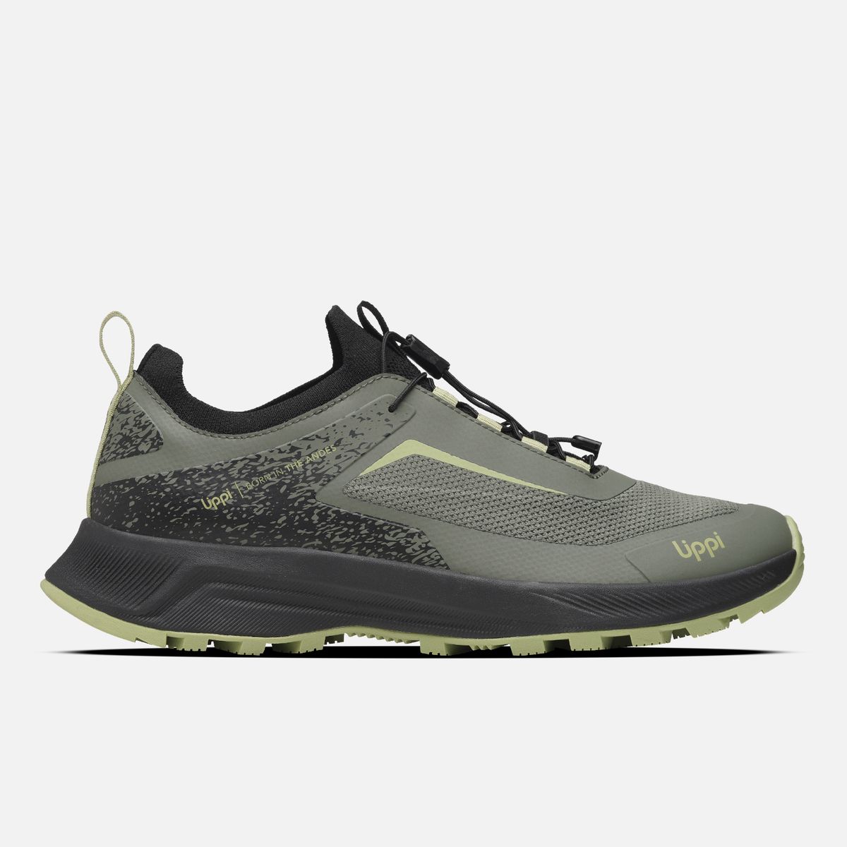 LIPPI - Zapatilla Hombre Light Knit Negro / Verde Lippi
