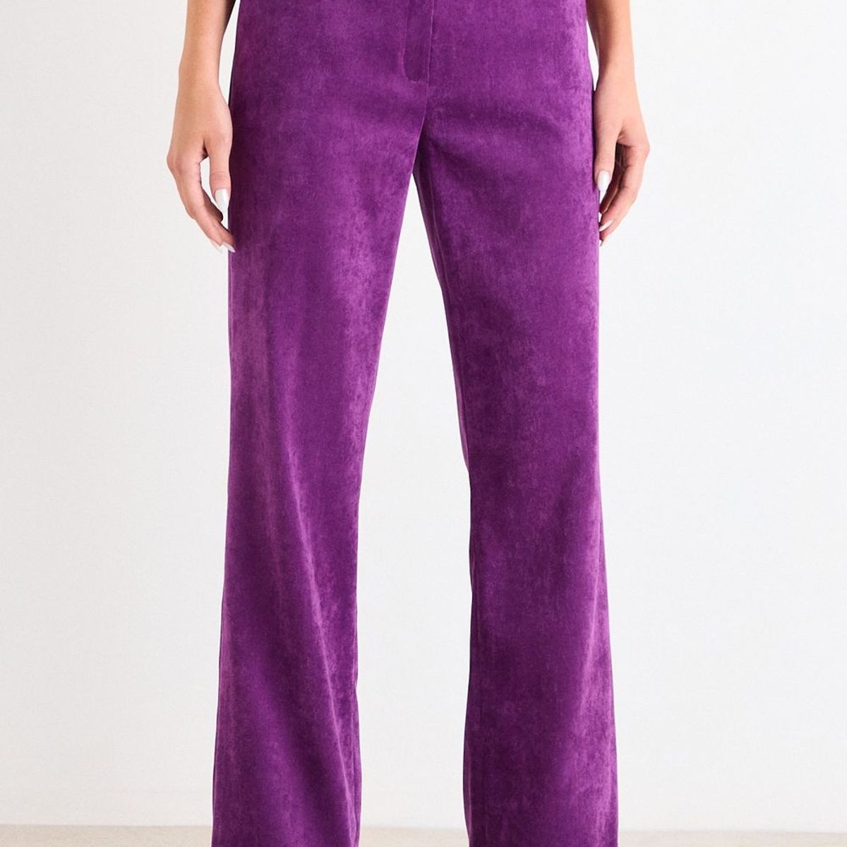 ASH - Pantalon De Pana Recto Mujer Morado Ash