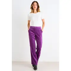 ASH - Pantalon De Pana Recto Mujer Morado