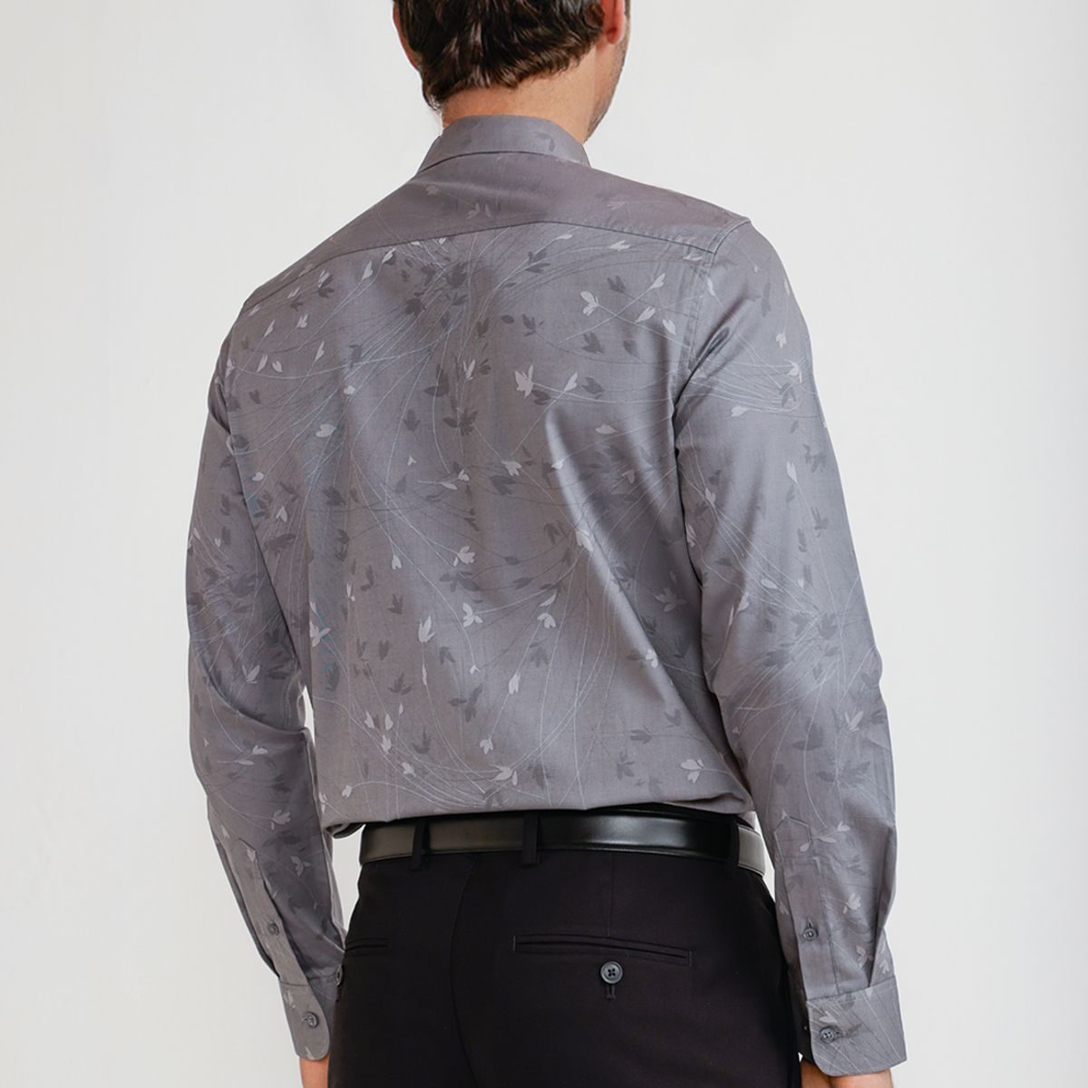 PERRY ELLIS - Camisa Hombre Jacquard Gris Jacquard Shirt