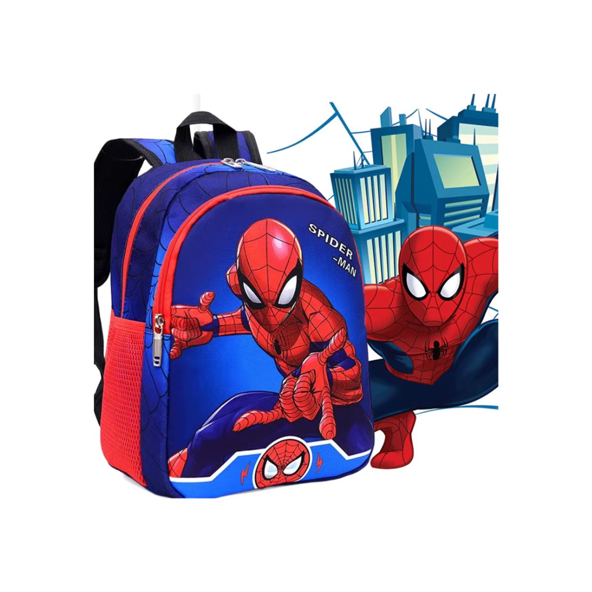 TIOZONEY - Mochila preescolar para niño H Araña3D Azul