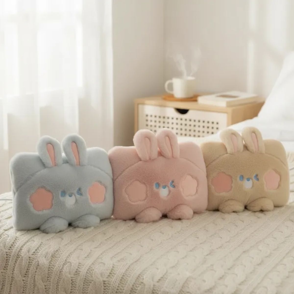 GENERICO - Guatero Eléctrico Calientamanos De Peluche Diseño Conejo Kawaii