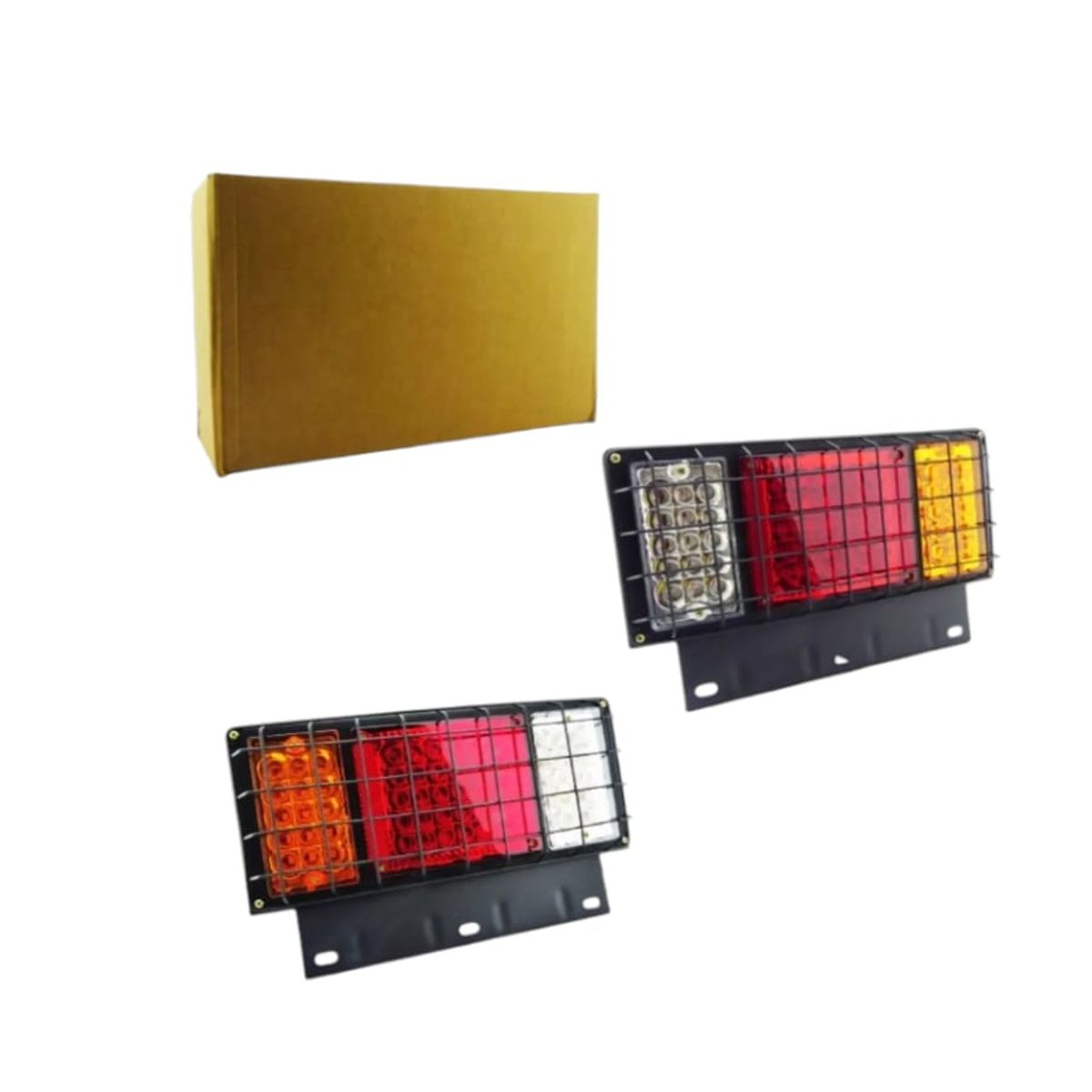 GENERICO - Set X2 De Foco Trasero Led Para Camion Con Soporte, Rejilla