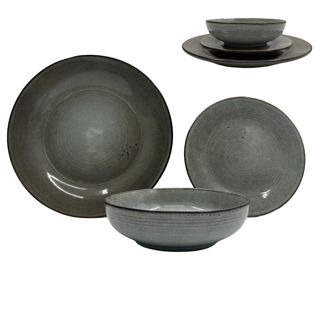 HOMEWELL - Vajilla Loza Mist Grey *6