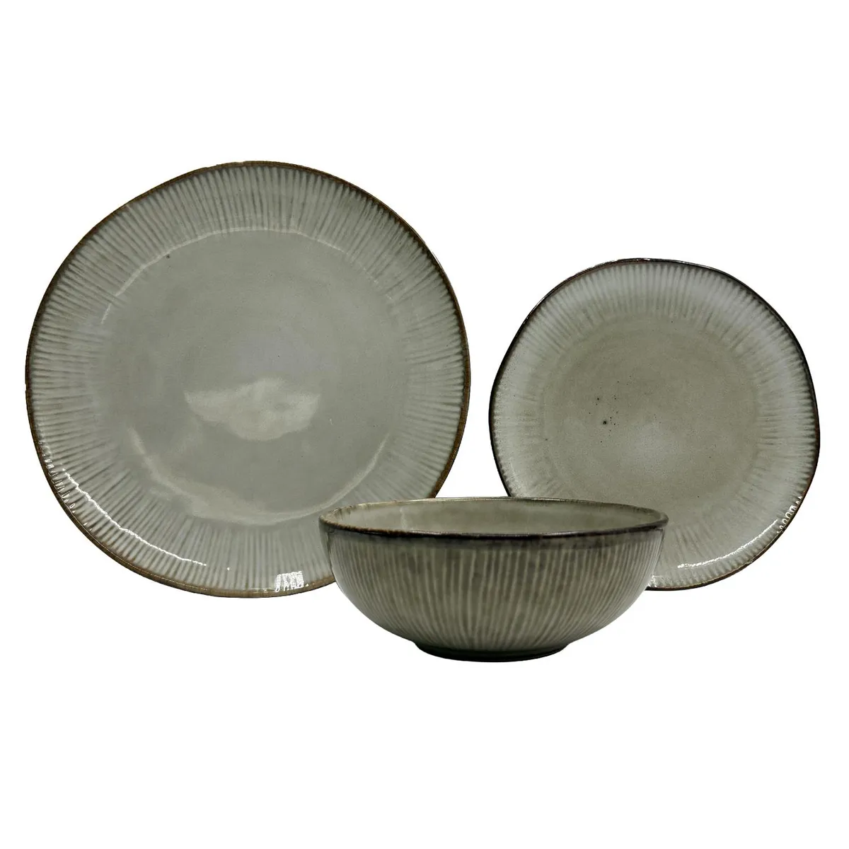 HOMEWELL - Vajilla Loza Olive Stone *1