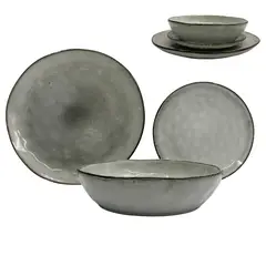 HOMEWELL - Vajilla Loza Smoke Grey Set *6
