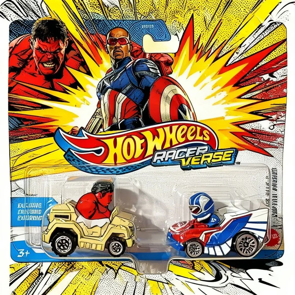 HOT WHEELS - Hot Wheels RacerVerse 2025 Red Hulk y Capitan America