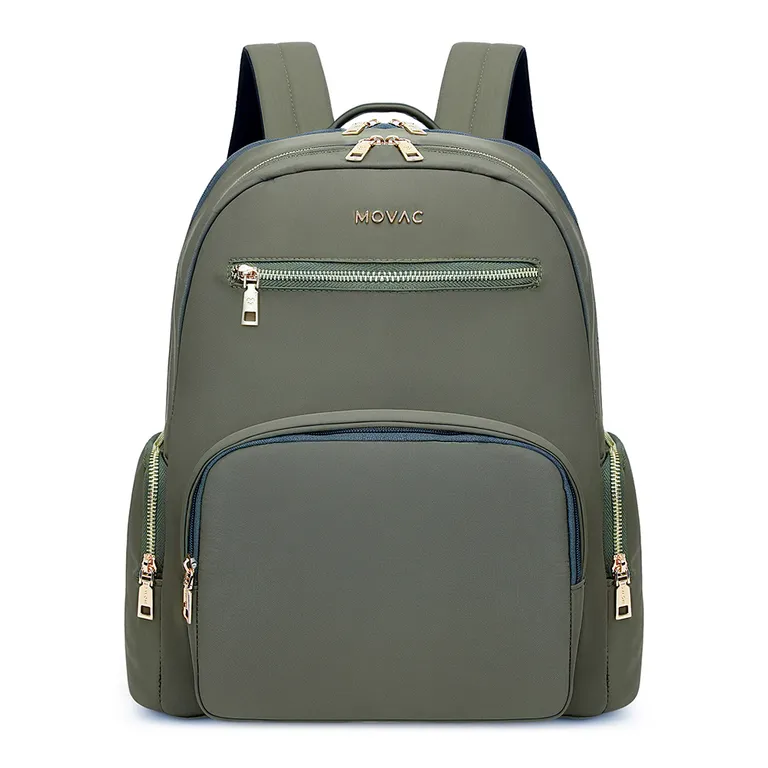 Mochila Mujer MOVAC Amaia Elegante Premium Impermeable Notebook 14" Trabajo Viaje Urbana Verde Claro TALLA UNICA