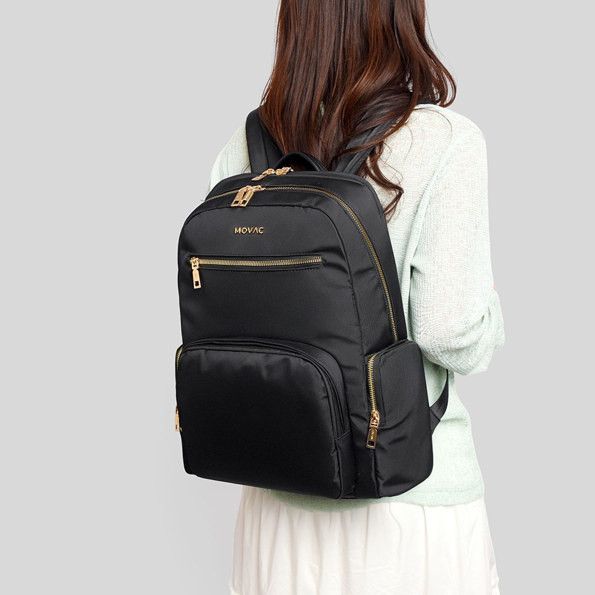 MV MOVAC - Mochila Mujer Elegante Premium MOVAC Amaia Impermeable Notebook 14 Trabajo Viaje Urbana