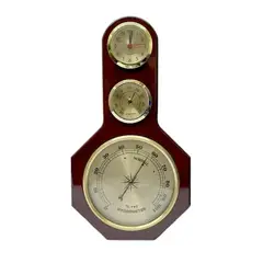 GENERICO - RELOJ MURAL yg1603 HORA TEMPERATURA HUMEDAD MADERA