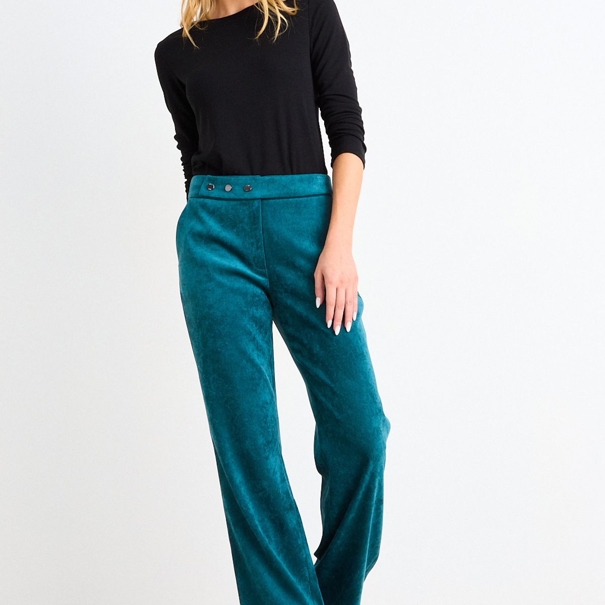 ASH - Pantalon De Pana Recto Mujer Turquesa Ash