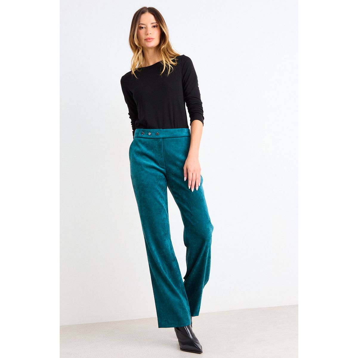 ASH - Pantalon De Pana Recto Mujer Turquesa Ash