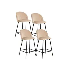 MOAD - Pack 4 Taburetes Tokio Bar Felpa Black 66cm