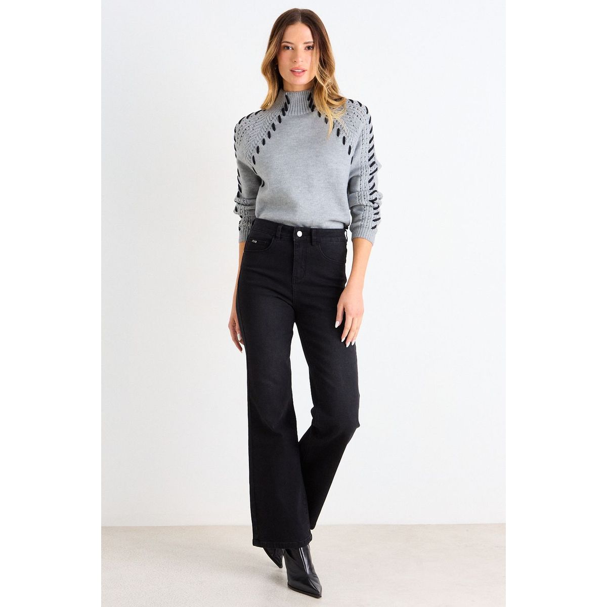 ASH - Flare Jeans Mujer Negro Ash