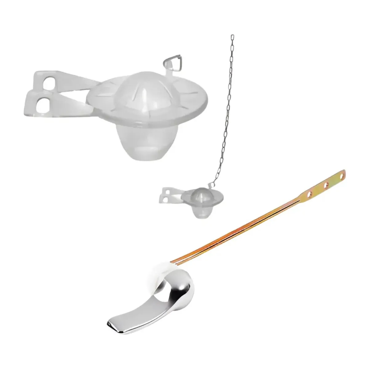 GENERICO - Pack Flapper Cadena Acero + Manilla Estanque Varilla Bronce BELUG