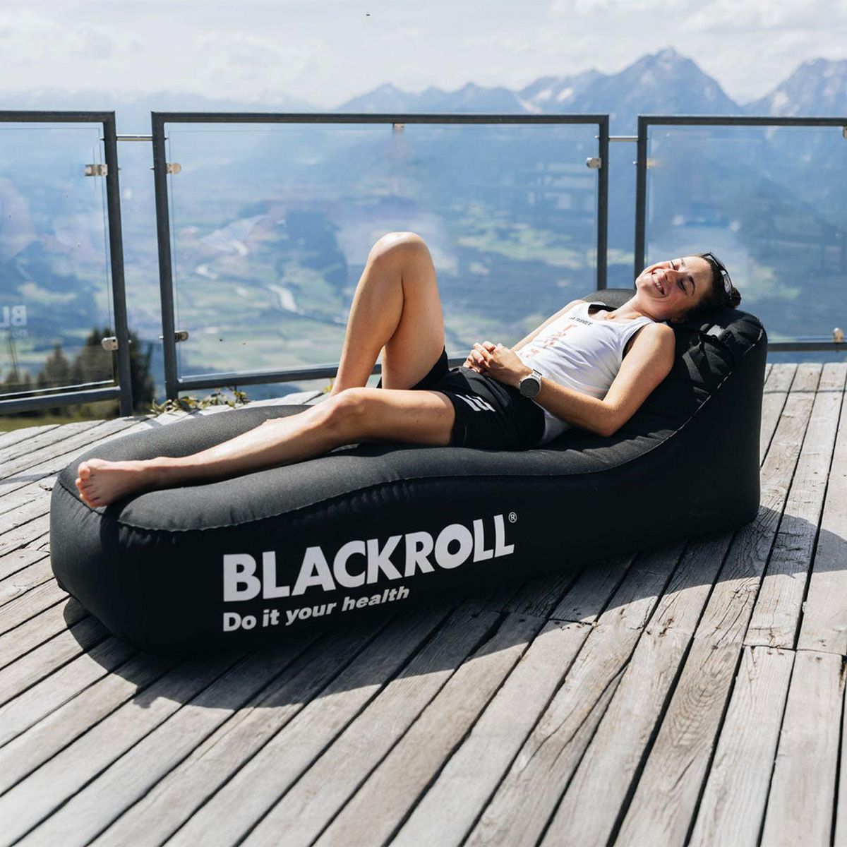 BLACKROLL - Sillón Inflable con Sistema de Inflado Automático y Portátil  Blackroll Air Lounger