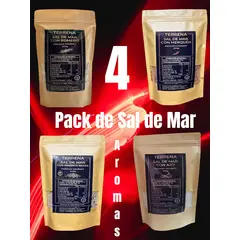 GENERICO - Pack de 4 Sal de mar Premium con sabor de 500 gramos