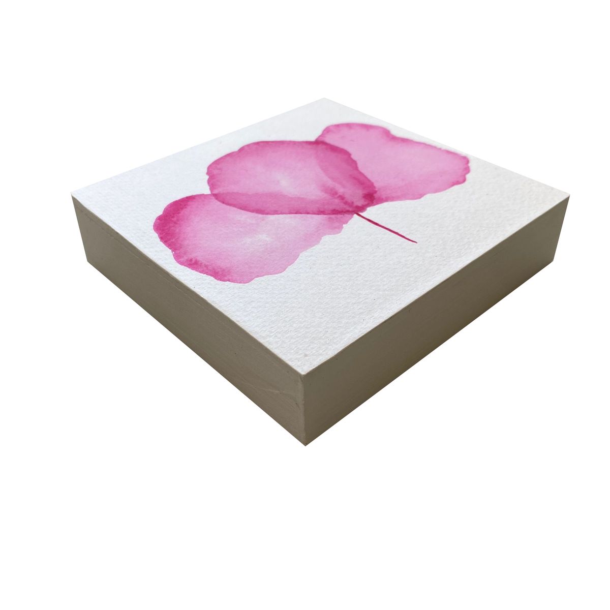 GENERICO - Mini Cuadro Acuarela Original 13x13 cm - Arte Botánico Pintado a Mano Flor 25