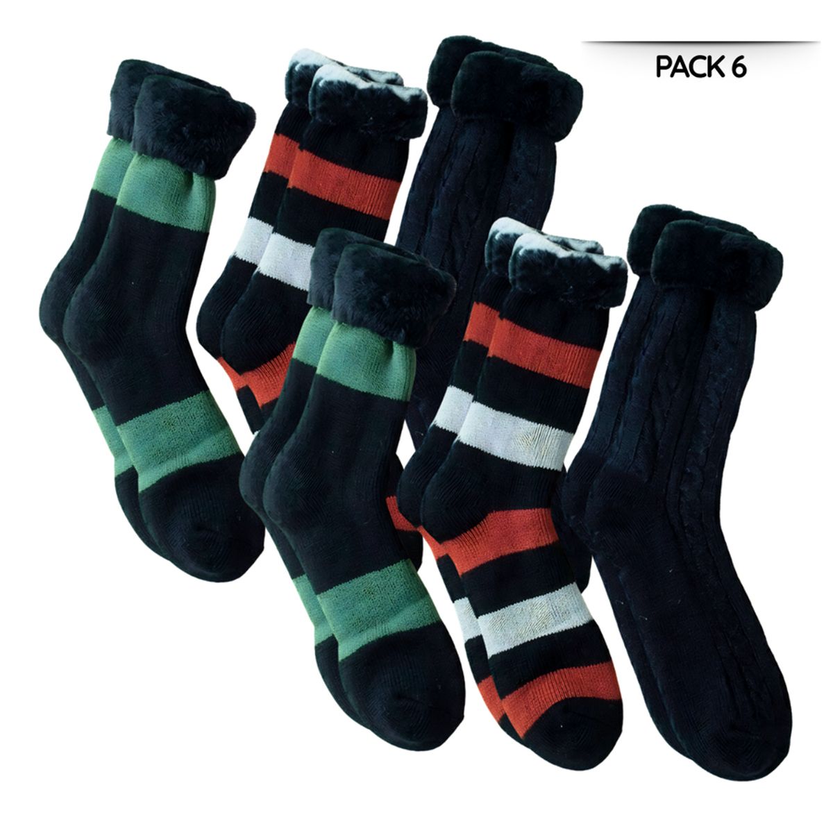 EKOL TACTICA MILITAR - Pack 6 Calcetines Térmicos Chiporro Largos Gruesos De Invierno Surtido