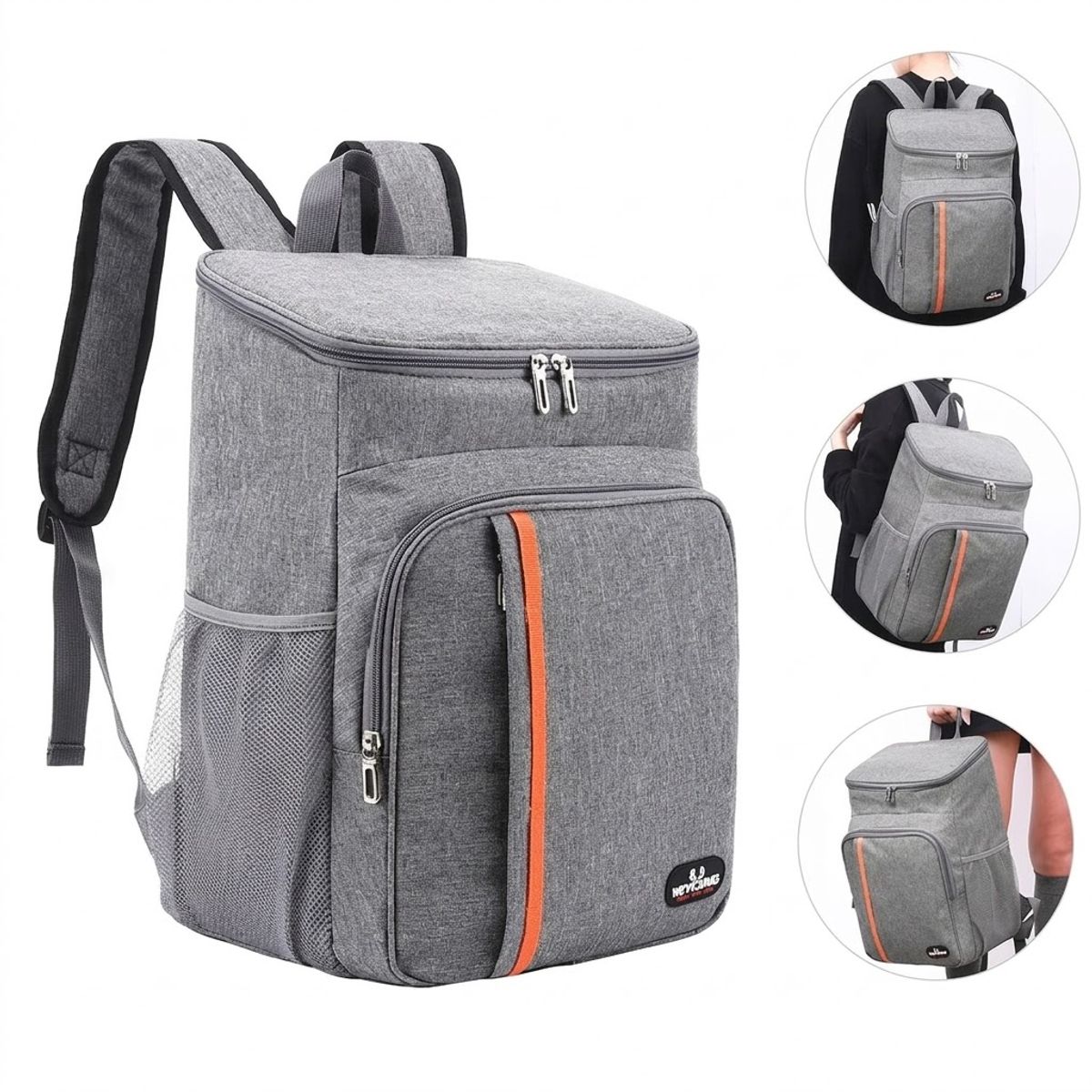 GENERICO - Mochila Térmica Bolsa Grande para Almuerzo de 8 Litros Color Gris