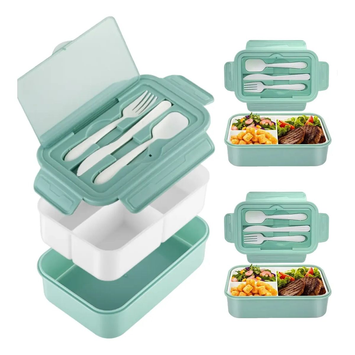 GENERICO - 2pc Contenedor Caja De Almuerzo De Compartimento