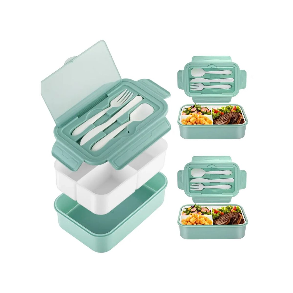 GENERICO - 2pc Contenedor Caja De Almuerzo De Compartimento