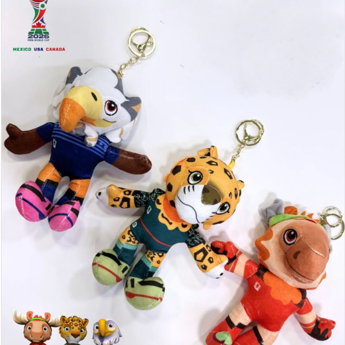 GENERICO - Llavero Peluche Fifa 2026 Mascotas 3 pcs Copa Mundial fifa
