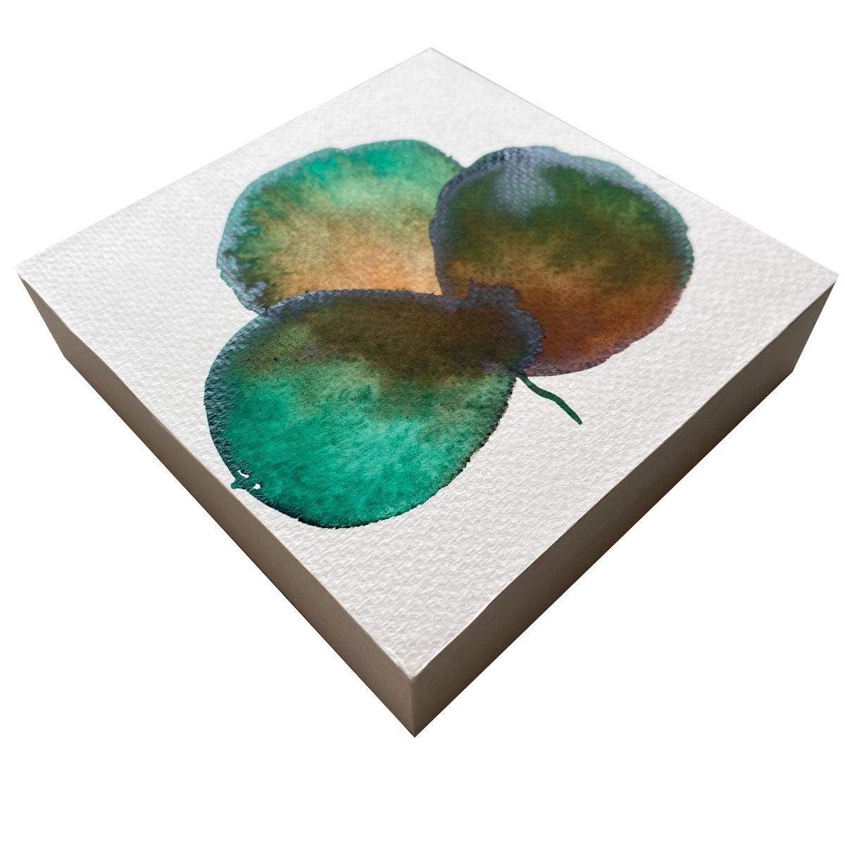 GENERICO - Mini Cuadro Acuarela Original 13x13 cm - Arte Botánico Pintado a Mano Flor 32