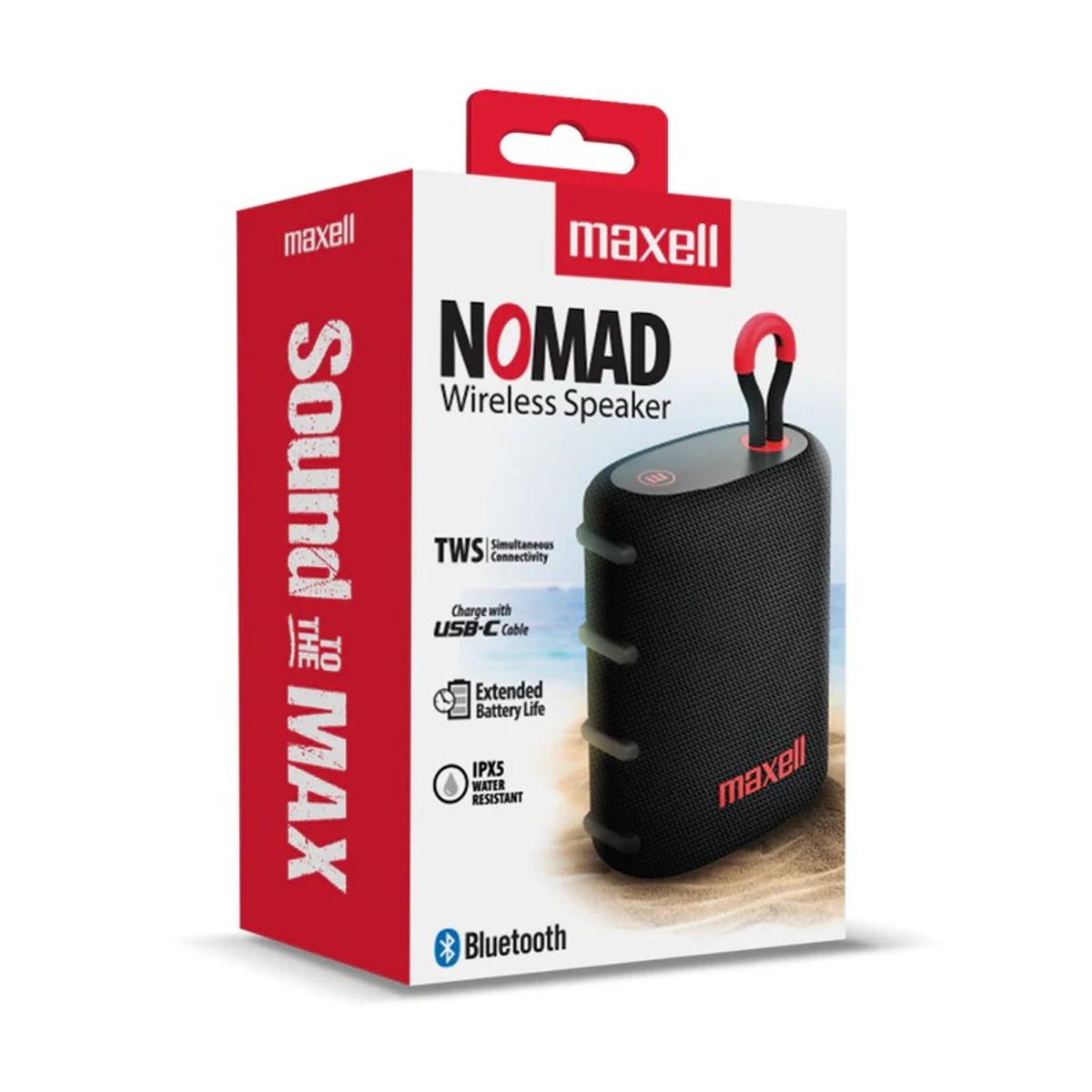 MAXELL - Parlante Bluetooth Portátil Maxell Nomad Tws 15 Hr Ipx5 Negro