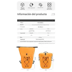 GENERICO - Alforja Bicicleta Rockbros Impermeable Trasera 25L - Amarillo