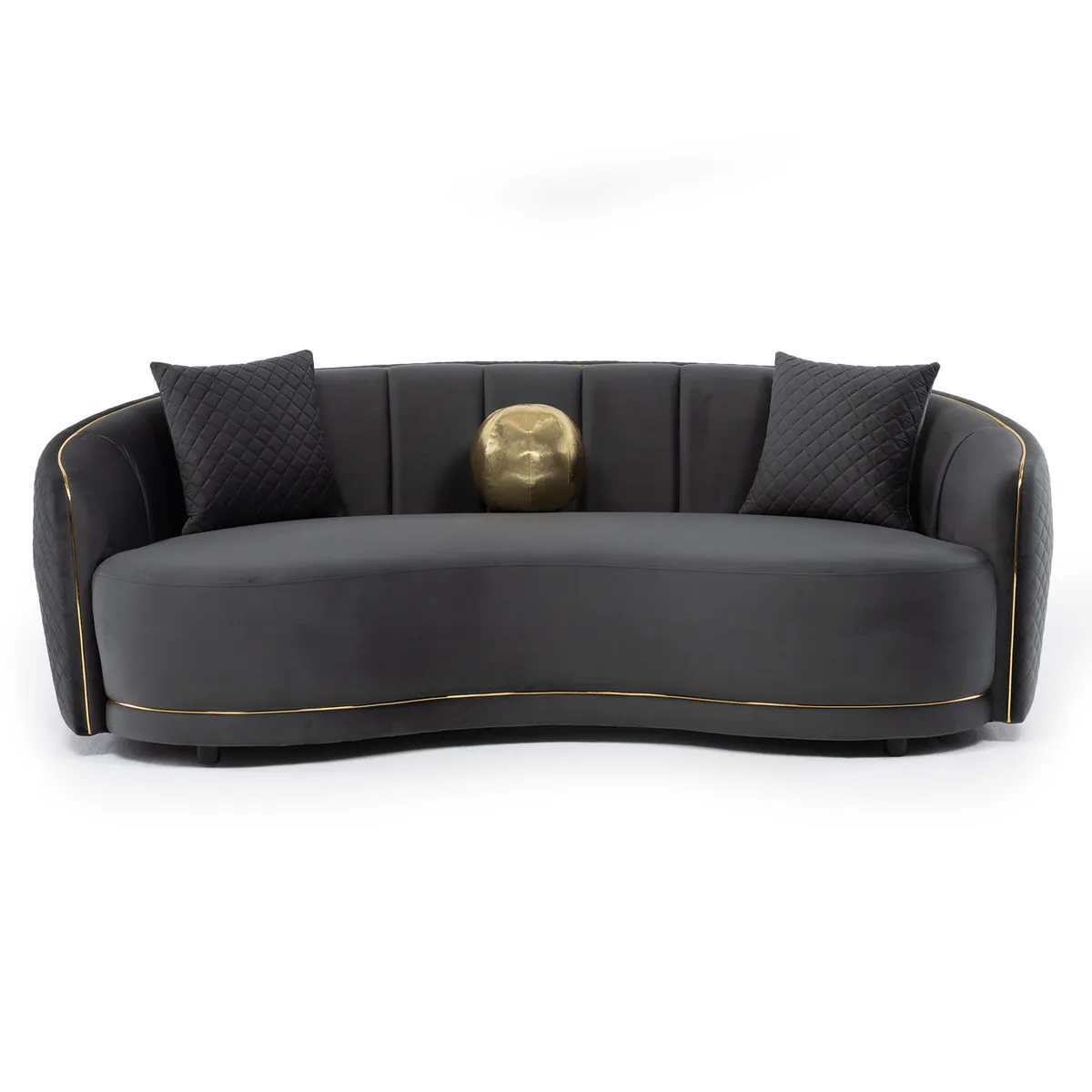 DANIELS - Sofá Moderno Living Elegante Diana 3 Cuerpos Curvo